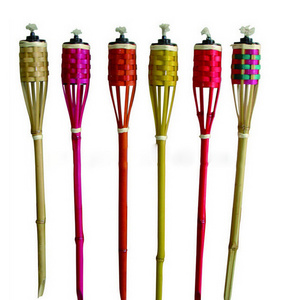 bamboo tiki torches for garden lighting