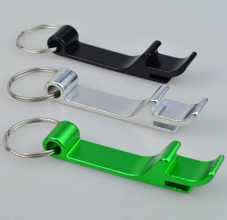 wholesale travel colorful metal can opener bottle opener keychain beer opener