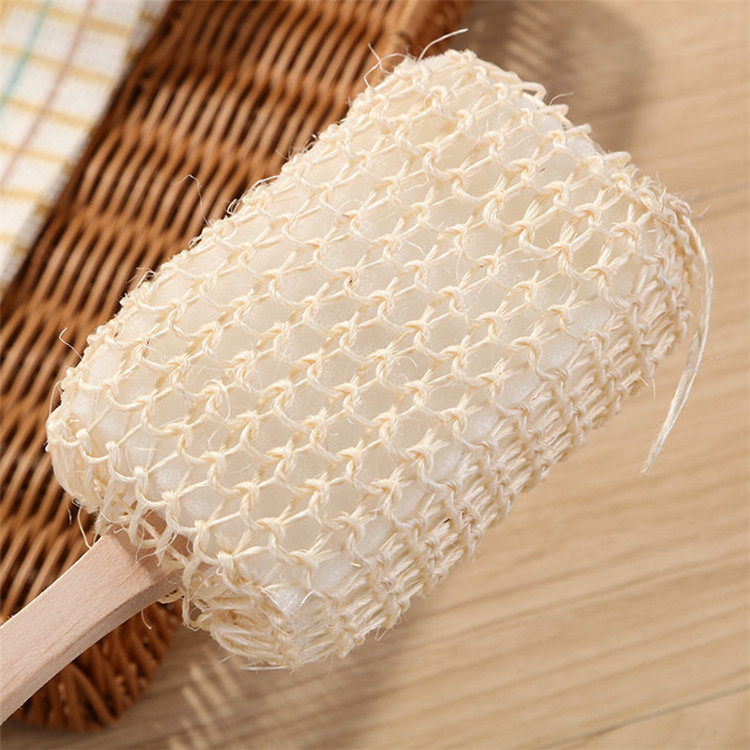 Factory Direct Adult Deep Cleaning Bath Brushes Sponges & Scrubbers with Wooden Handle & Sisal Sponge High Quality