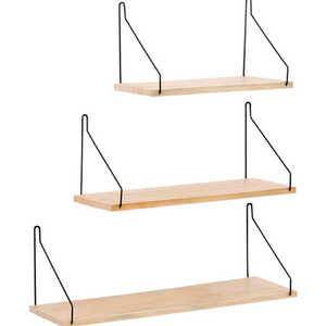 Simple Nordic Style Wooden Wall Mount Storage Rack