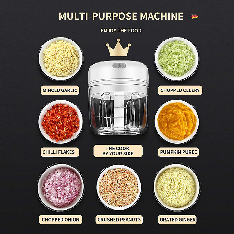 Automatic Dropshipping Wireless USB Charging Electric Mini Garlic Crusher Press Blender Grinder Garlic Chopper