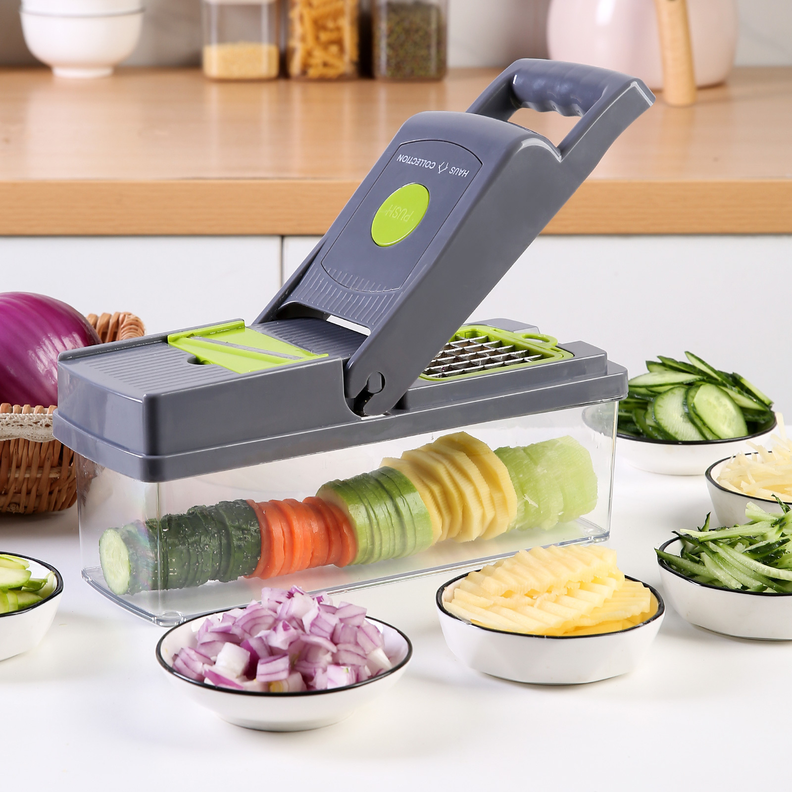 Kitchen tool 16 in 1 multifunctional slicer manual mandoline food Vegetable Chopper Cutter Onion cutter