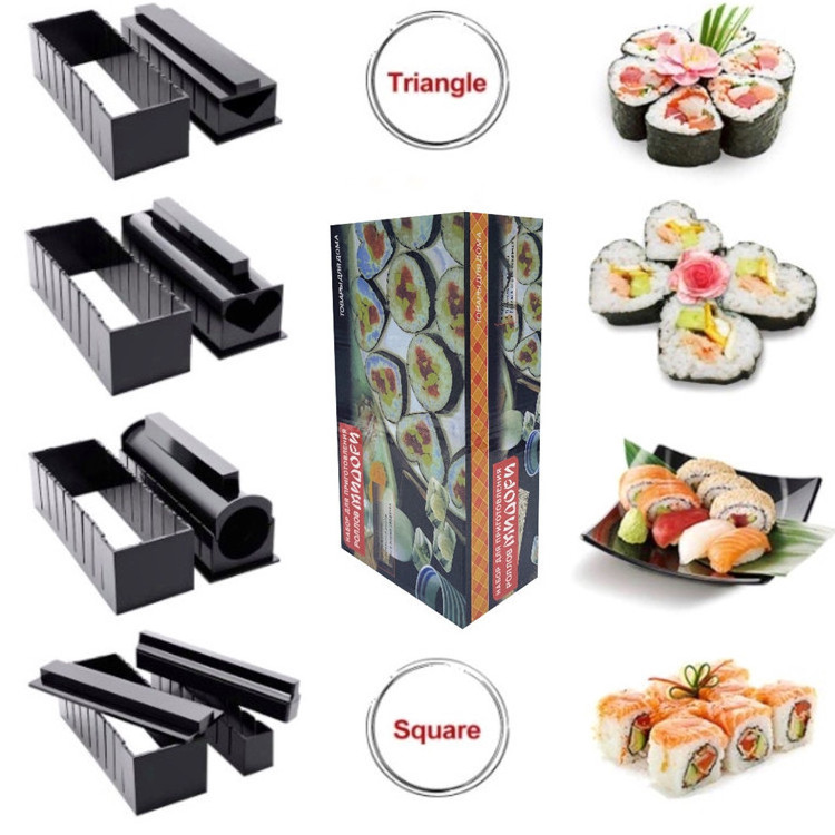 2024 Hot Selling Plastic Sushi Mold Complete Sushi Maker Roll Kit DIY Sushi Making Mold Sets