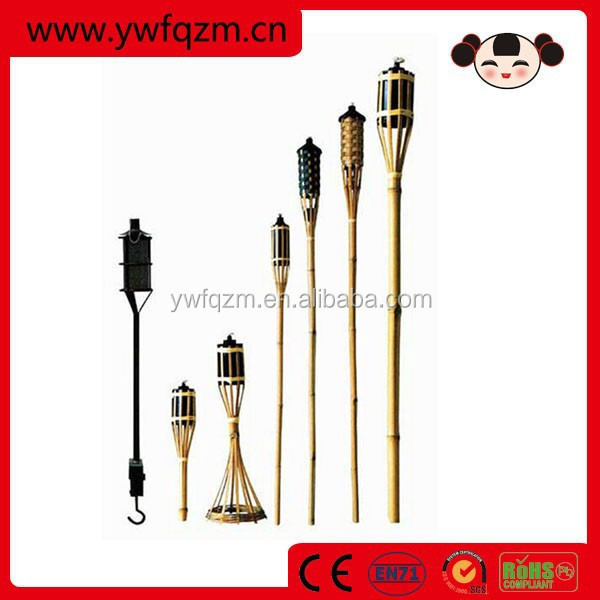 bamboo tiki torches for garden lighting