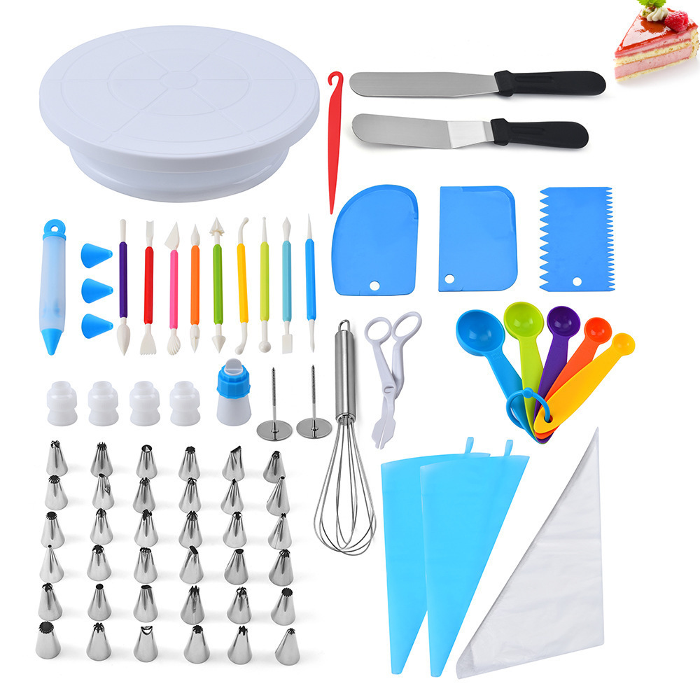 OEM rotating cake decorating supplies kit baking tool turntable stand equipment cake making tools set