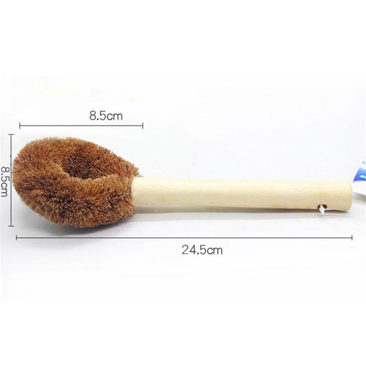 Natural durable coconut fiber bristle refill brush cleaner for washing dish bowel pan pot tea kettle cleaning brushes