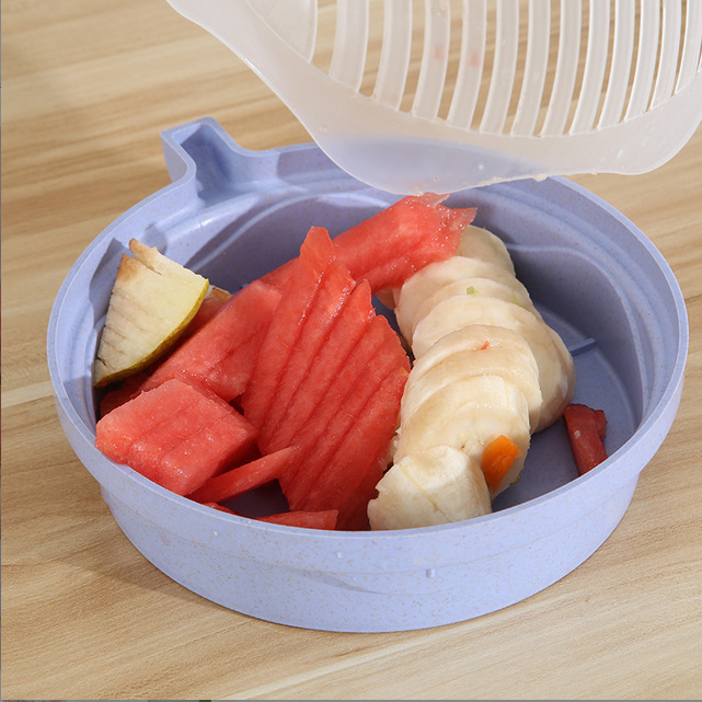 Wholesale 3 in1 Creative Salad Cutter Bowl Fruit Chopper Vegetable Slicers Salad Maker Cutter Bowl