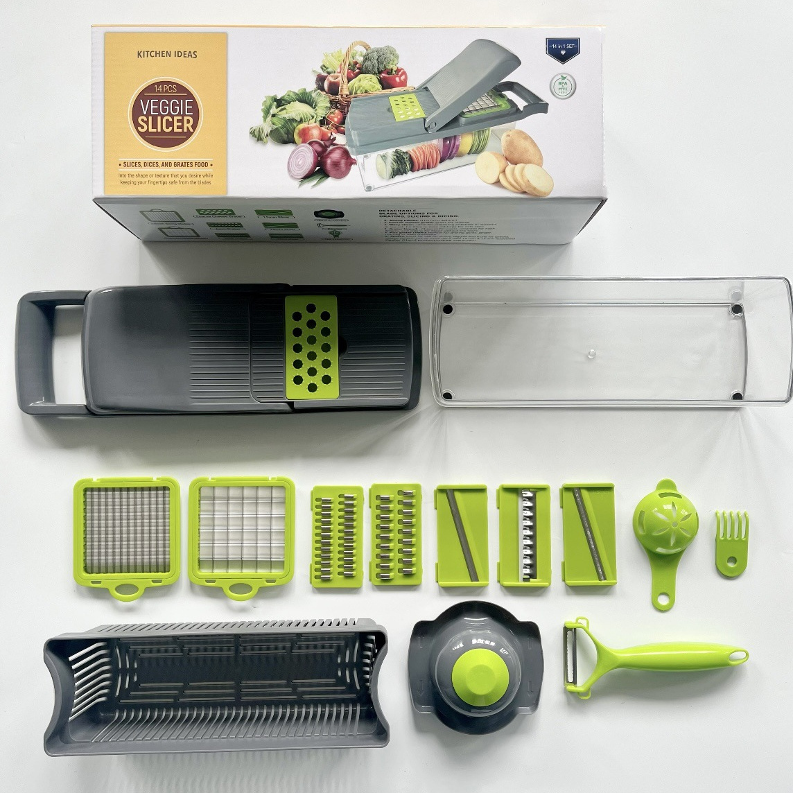 Multi Function Multifunction Spinner Salad Mini Grater Slicer 15 In 1 Cutter Slicer Vegetable Chopper Set