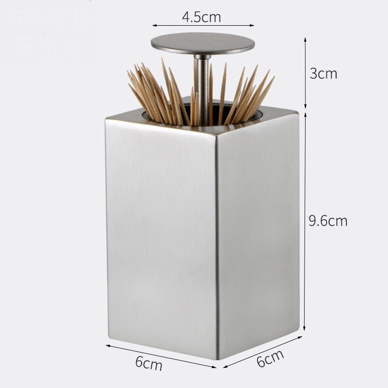 Automatic Pop-up toothpick box stainless steel toothpick box Luxury toothpick holder