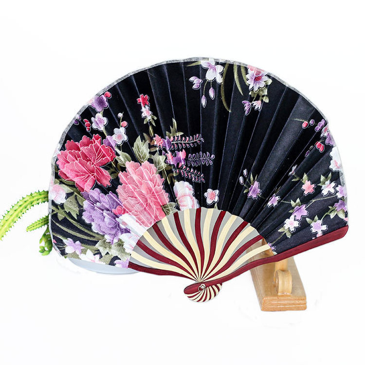 Custom Logo Printed Spanish Folding Wooden hand fans Folding Fan for weddings and brand promotion