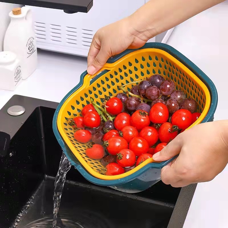 Hot Sale Kitchen Drain Colander Multifunctional Drain Basket Washing Storing Fruits Vegetables Plastic Drain Basket