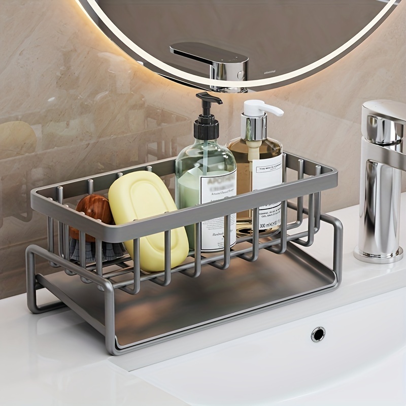 kitchen Sink Sponge Drain storage Basket rack bathroom Soap Sponge organize Holder Metal storage rack