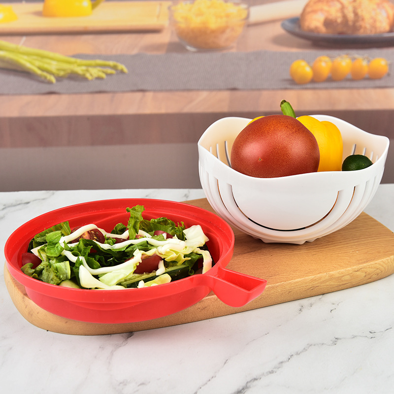 Wholesale 3 in1 Creative Salad Cutter Bowl Fruit Chopper Vegetable Slicers Salad Maker Cutter Bowl