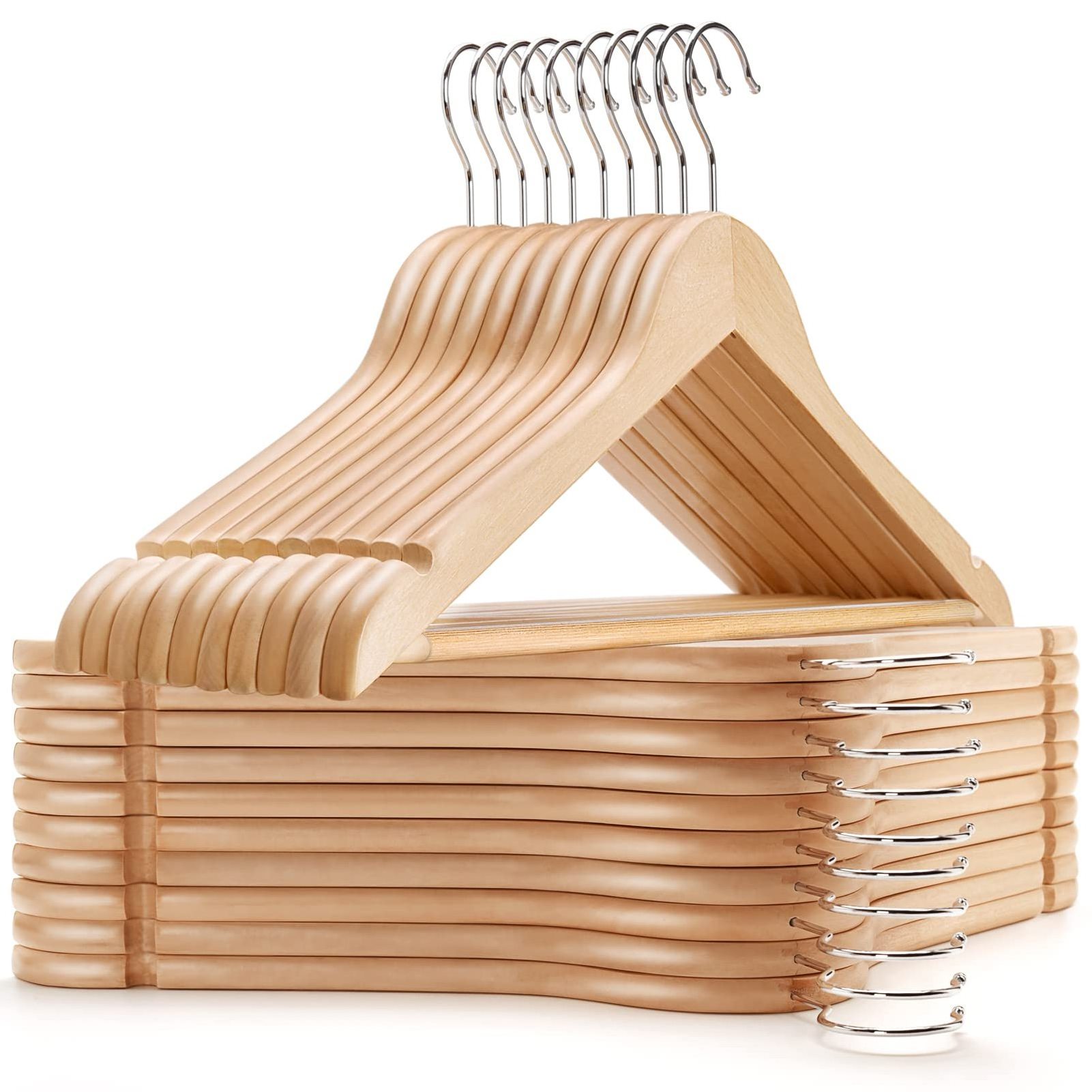 Solid Wood Hangers Drying Rack Clothing Wooden Hanger Suit Shirt Trousers Sweaters Dress Organizer for clothes