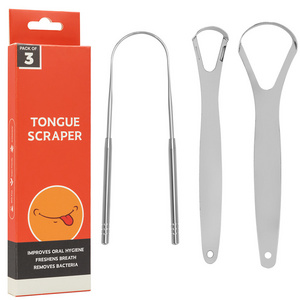 Wholesale Stainless Steel Tongue Scraper Reusable Copper Tongue Cleaner for Bad Breath Prevention