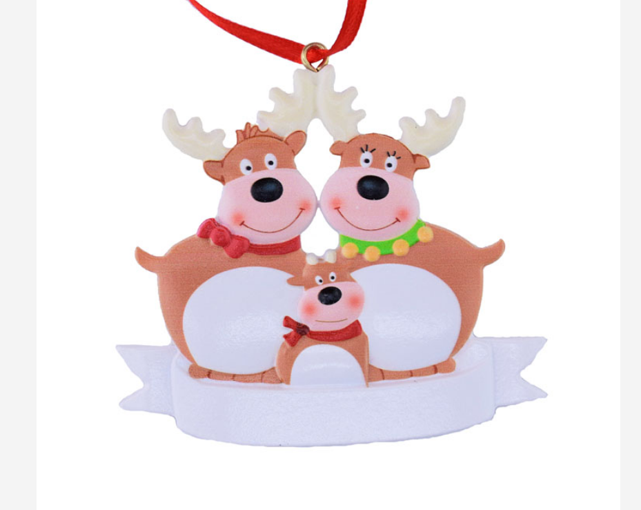 Hot sale  resin decor Christmas craft elk deer family  christmas ornaments 2023 christmas ornament pendant