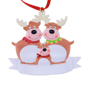 Hot sale  resin decor Christmas craft elk deer family  christmas ornaments 2023 christmas ornament pendant