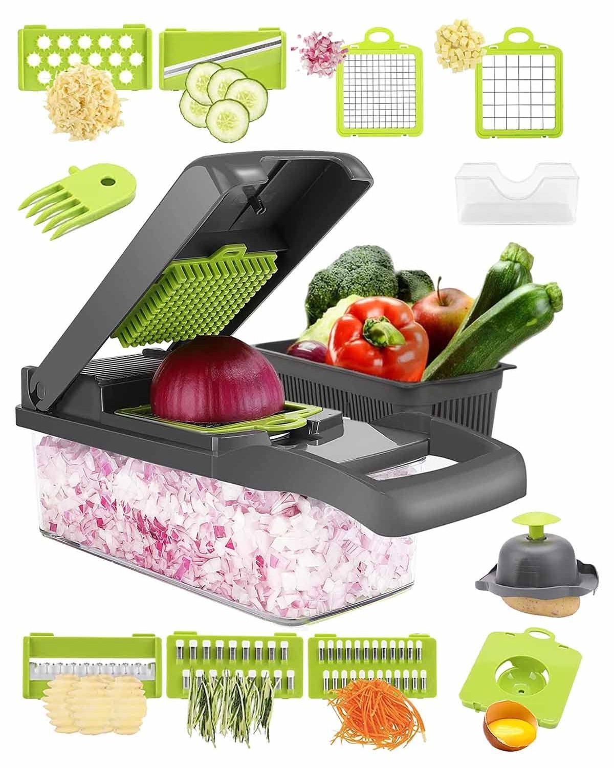 Multi Function Multifunction Spinner Salad Mini Grater Slicer 15 In 1 Cutter Slicer Vegetable Chopper Set