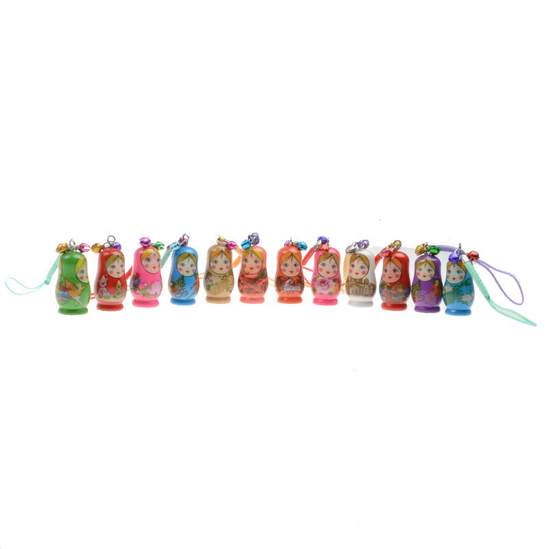 Lovely Wooden Russian Nesting Doll Keychain