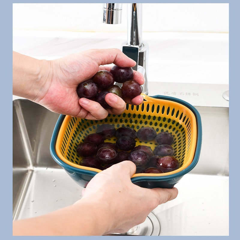 Hot Sale Kitchen Drain Colander Multifunctional Drain Basket Washing Storing Fruits Vegetables Plastic Drain Basket