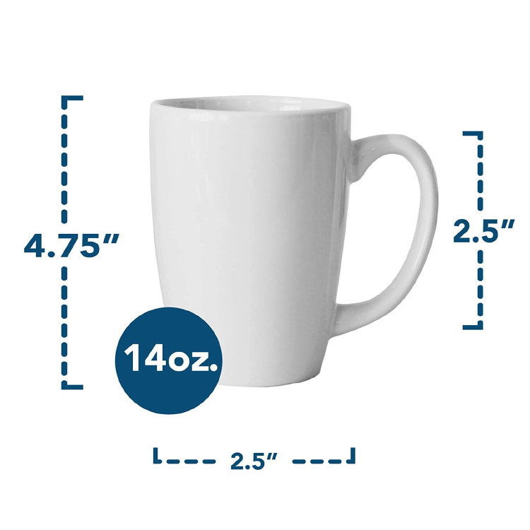 Wholesale sublimation custom logo print porcelain white ceramic cups tea coffee mugs