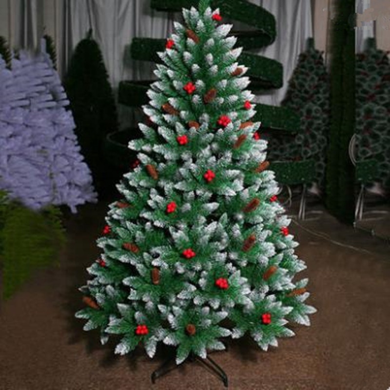 1.5m-3.0m Flocked Premium Xmas Tree Encryption Snowflakes Red Fruit Artificial Christmas tree Hotel Shopping Mall Home Decor