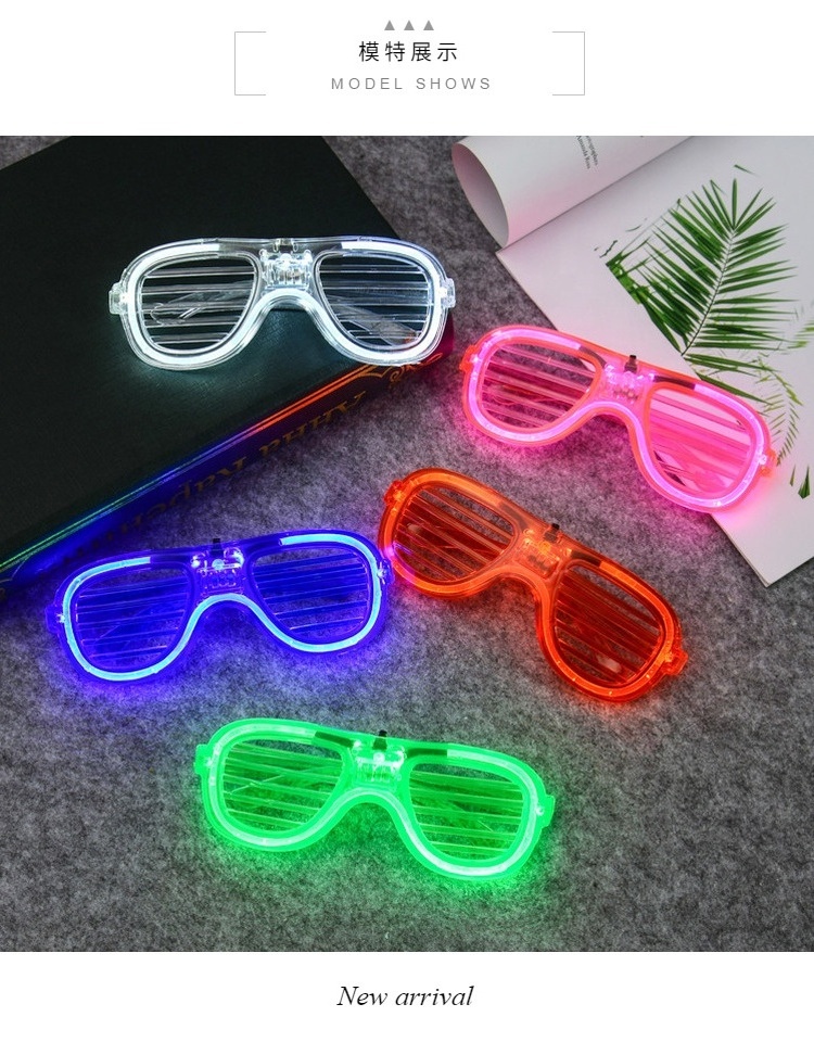 Light Up Glasses Glow in the Dark Party Supplies Birthday Halloween Favors Rave Shutter Shades Glasses Neon Flashing Toy