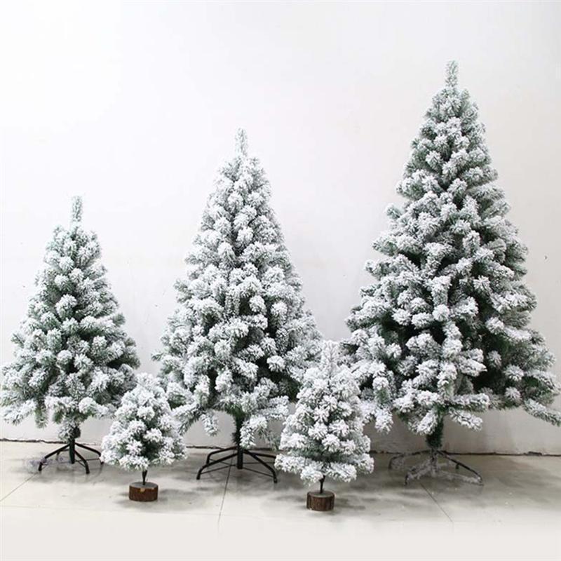 Premium Snow Flocked Xmas Tree Artificial Holiday White Christmas Pine/PVC Tree for Home Office Party Decoration Metal Hinges