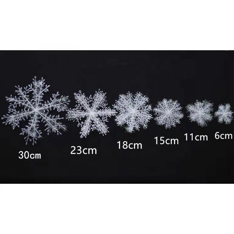 6-22cm Christmas Artificial Snowflake Xmas Tree Decor Snow Fake Snowflakes New Year Festival Decorations