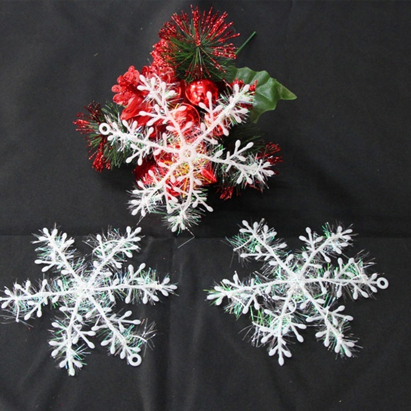 6-22cm Christmas Artificial Snowflake Xmas Tree Decor Snow Fake Snowflakes New Year Festival Decorations