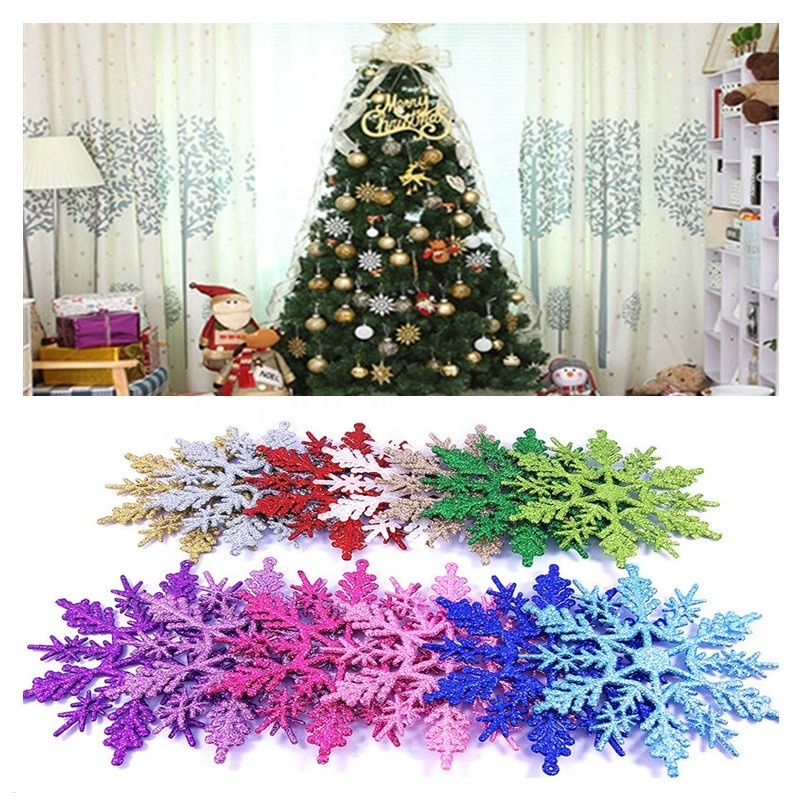 Gold Powder Plastic Snowflake Frozen Birthday Party Ornaments Christmas Decorations for Home Snow Winter Party Decorations