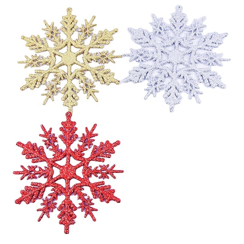 Gold Powder Plastic Snowflake Frozen Birthday Party Ornaments Christmas Decorations for Home Snow Winter Party Decorations