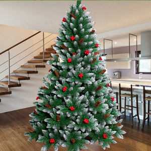 1.5m-3.0m Flocked Premium Xmas Tree Encryption Snowflakes Red Fruit Artificial Christmas tree Hotel Shopping Mall Home Decor