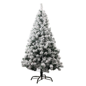 Premium Snow Flocked Xmas Tree Artificial Holiday White Christmas Pine/PVC Tree for Home Office Party Decoration Metal Hinges