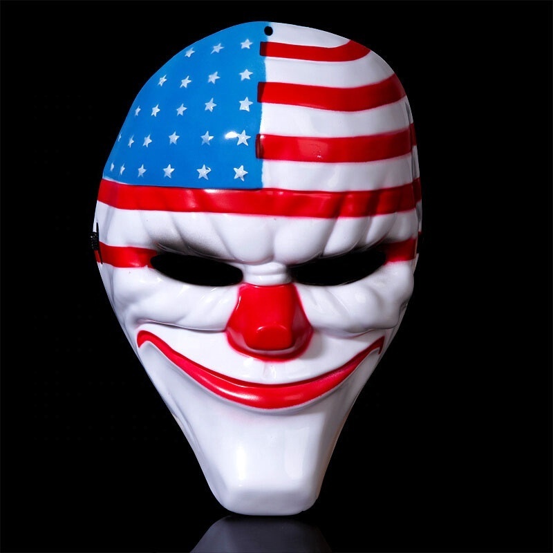 Halloween US Flag Clown Masks Masquerade Party Scary Clowns Carnival Mask Payday 2 Horrible Funny Pay Day Mask Prop Supplies