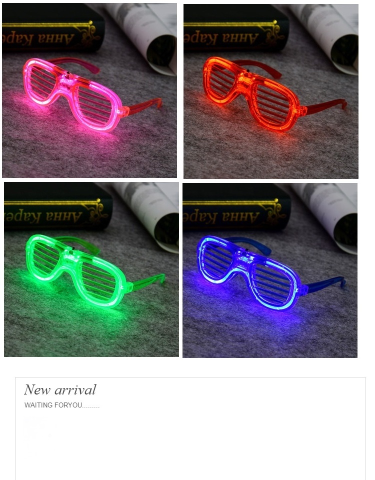 Light Up Glasses Glow in the Dark Party Supplies Birthday Halloween Favors Rave Shutter Shades Glasses Neon Flashing Toy