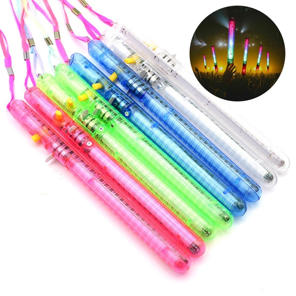 Plastic LED Colorful Wand Luminous Sticks Sponge Rally Rave Glow Wands Party Cheer Supplies Flashing Sticks