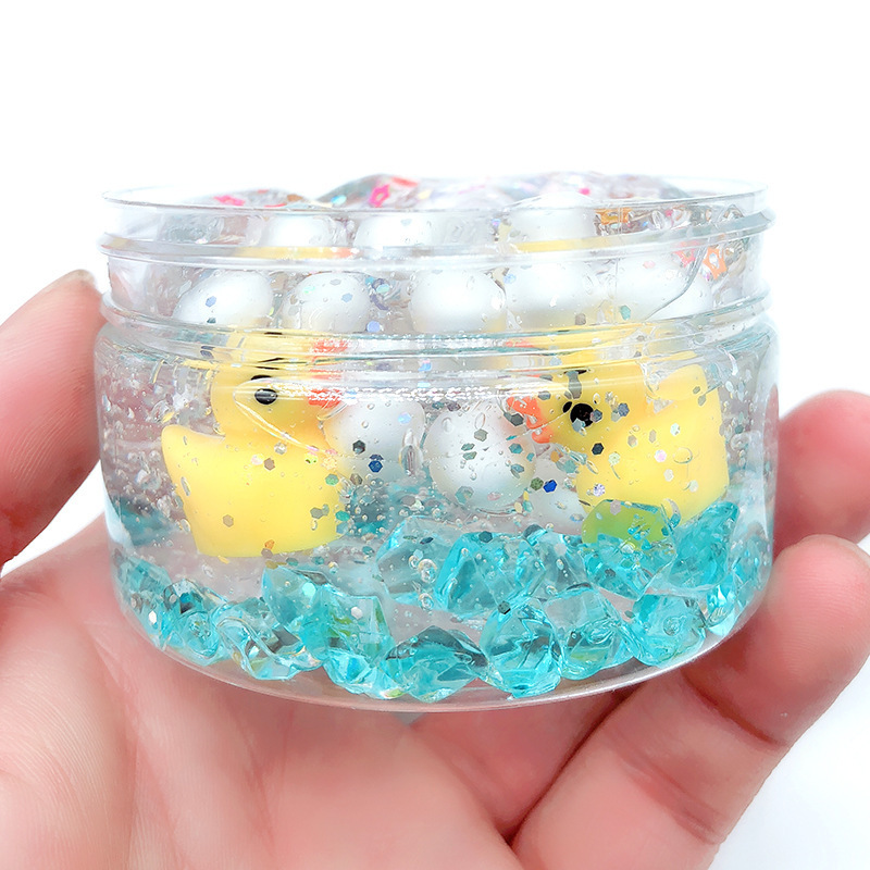 120ml Duck Fluffy Crystal Clear Slime Glue Foam Ball Supplies AntiStress Toy Soft Plasticine Modeling Clay Putty for Kids