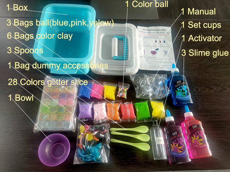 US Free Shipping DIY Slime Making Kit Toy Boys Girls Kids Slime Craft Directly Sold by the Manufacturer Charms Slime Glue Set