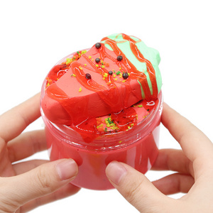 Hot Kids Toy Stress-Relieving Puff Children Cotton Cake Educational Watermelon Colors Diy Fruit Slime Glue