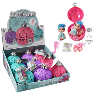 Blind box surprise doll princess dismantle music surprise crown treasure box ornament box girl gift toy