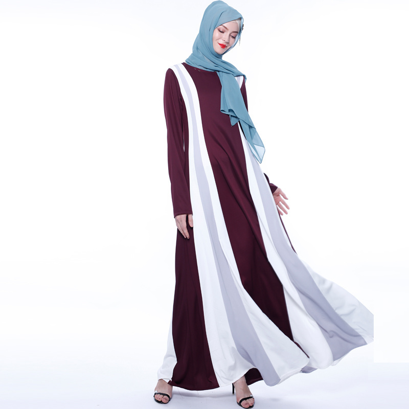 High Quality Muslim Splicing dress Abaya with fashion design for daily wear Islamic clothing wholesale