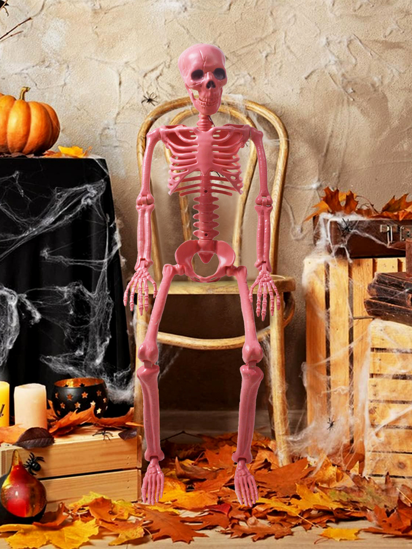 Halloween Skeleton Full body Moving Joint Human Skeleton Decoration Party Ghost House Supplies