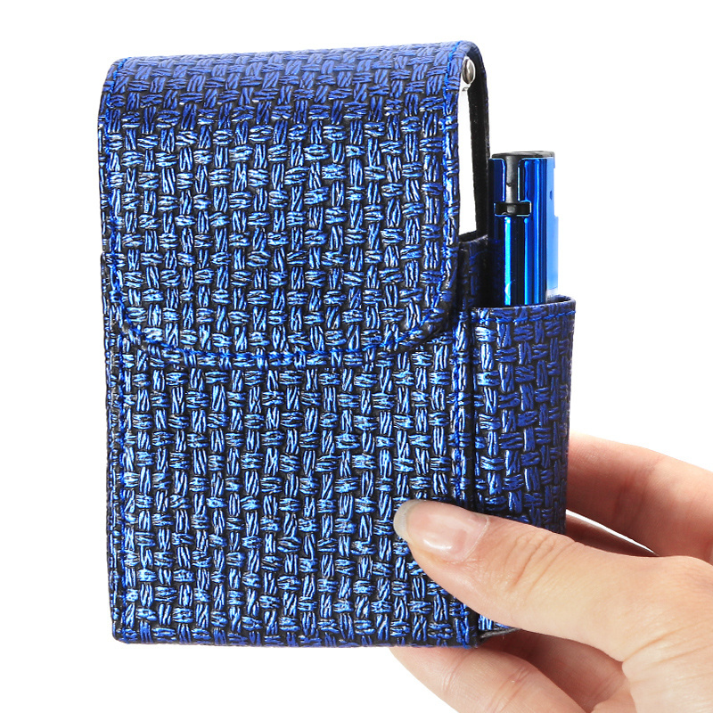 Futeng portable custom leather cigarette case and lighter carrier smoking accessories