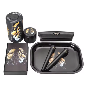 Portable premium custom rolling tray herb smoking set kit smoke box smoking tray herb grinder accessories gift set