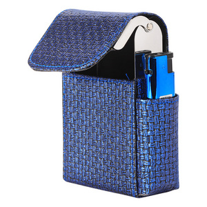 Futeng portable custom leather cigarette case and lighter carrier smoking accessories