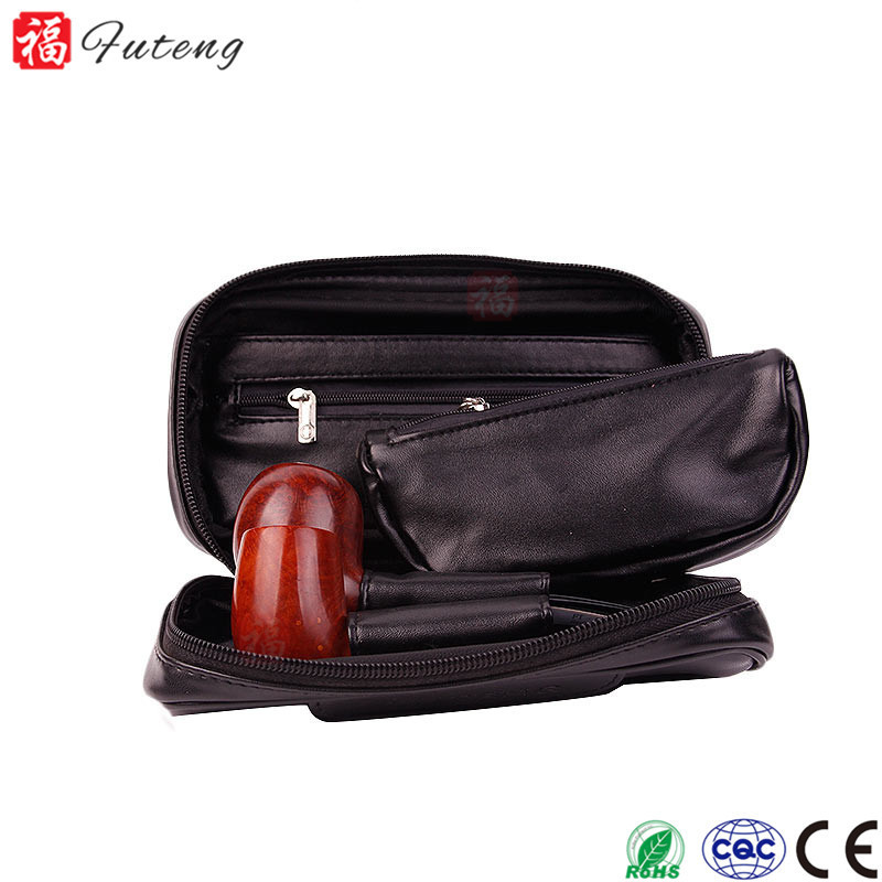 Futeng High Quality Soft Leather Smoking Pipe Case Tobacco Pipe Bag