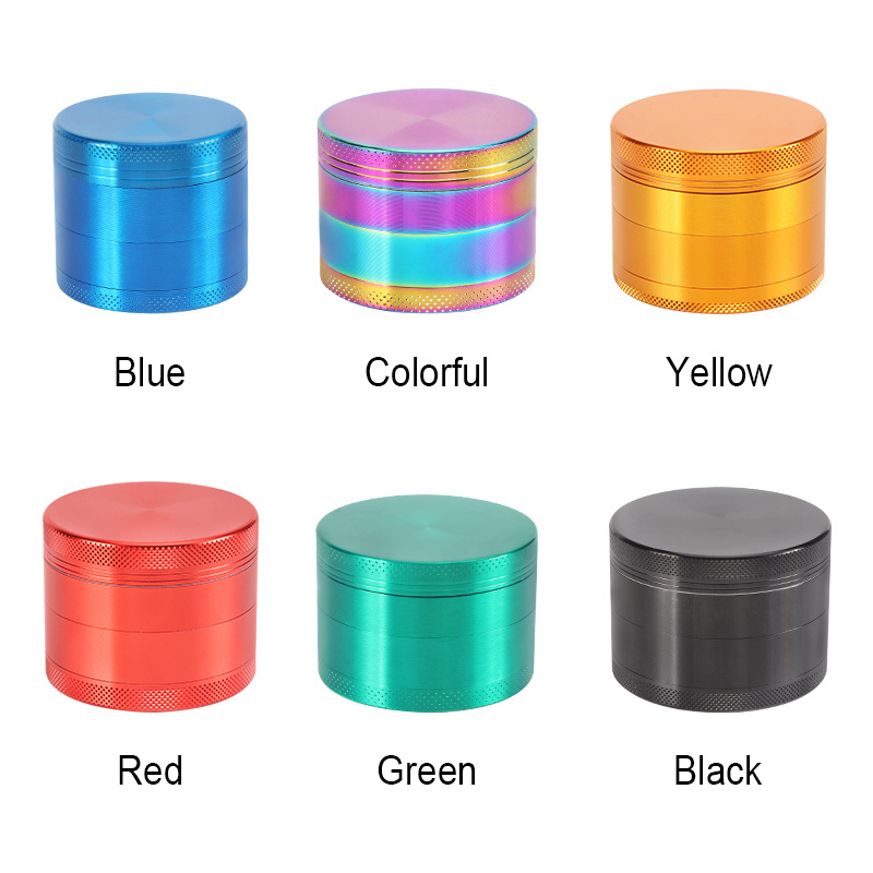 Futeng 40mm 50mm 55mm 63mm metal herb grinder wholesale tobacco spice grinder low MOQ custom logo 4 layer grinders smoking