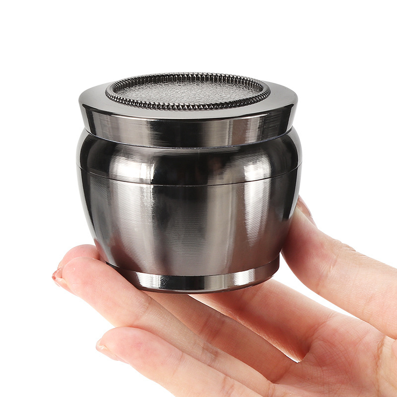 New novelty zinc alloy metal herb grinder parts 63mm 2.5 inch wholesale tobacco 4 layer large mill herb grinder for smoking