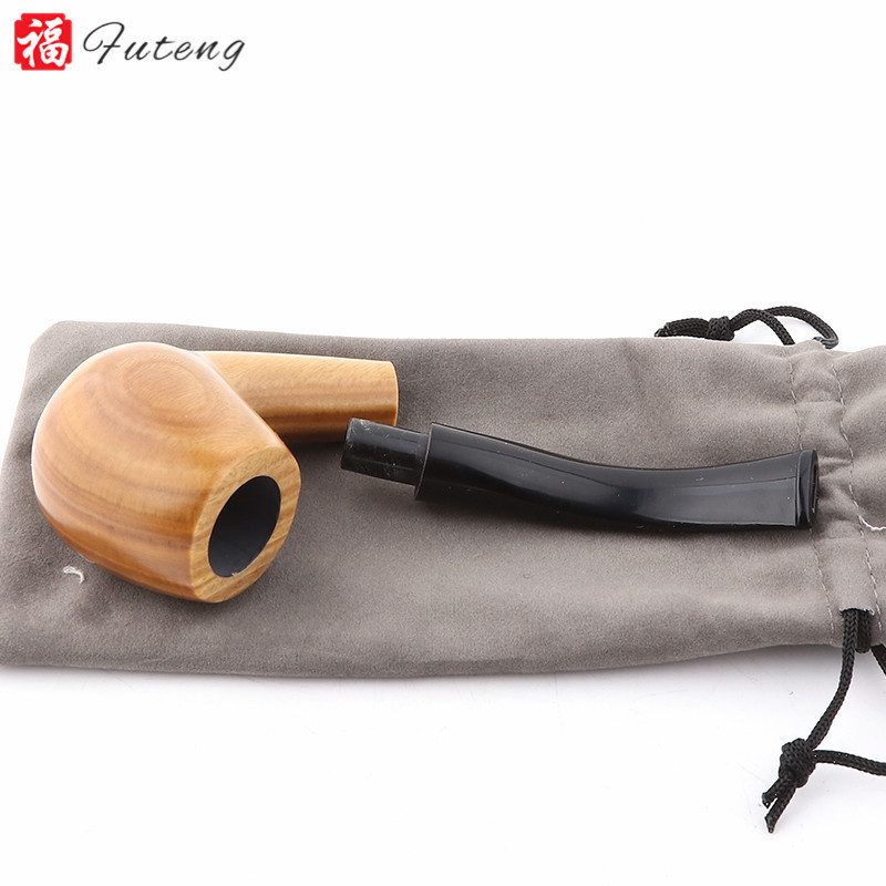 Futeng new durable green sandalwood wood smoking pipe tobacco pipes for smoking with acrylic pipe stem